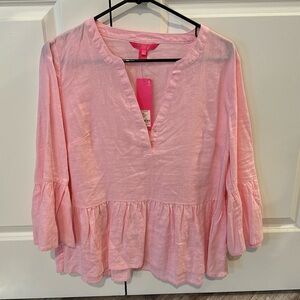 Lily Pulitzer 3/4 sleeve linen top